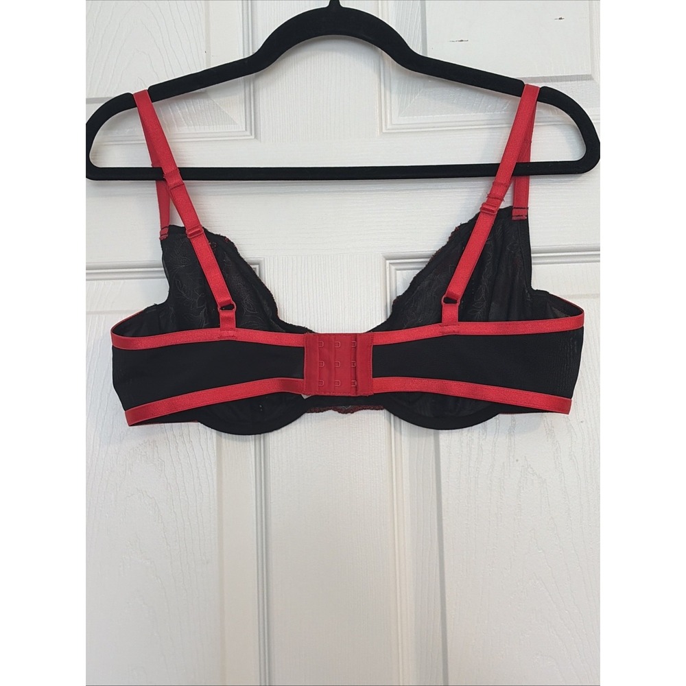 Liz Claiborne Bra Womens 36D Embroidered Floral Mesh Underwired Eyehook - Picture 4 of 7